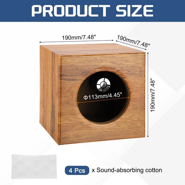 Alt view image 2 of 5 - MECCANIXITY 5" Ported Wooden Speaker Enclosure, Single Vented, Striped Wood