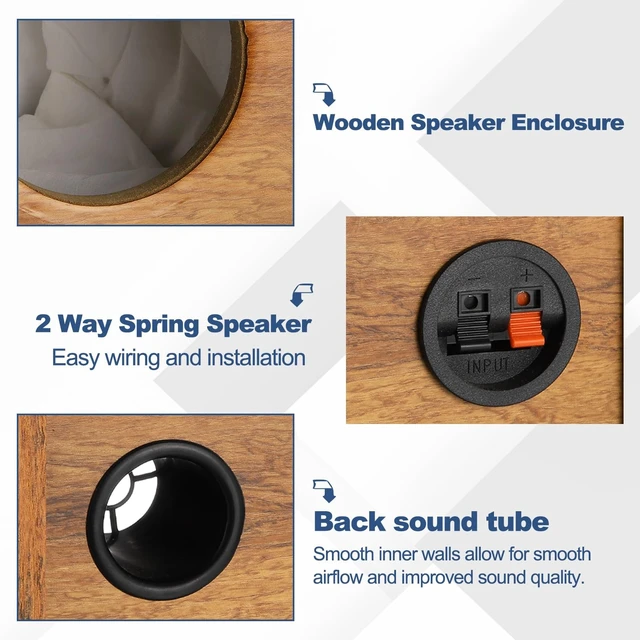 Alt view image 3 of 5 - MECCANIXITY 5" Ported Wooden Speaker Enclosure, Single Vented, Striped Wood