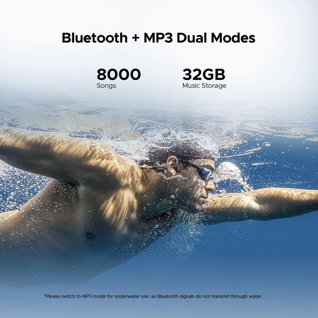 Alt view image 5 of 5 - DOOGEEEco Open-Ear IP68 Waterproof Swimming Headphones with Light Strip