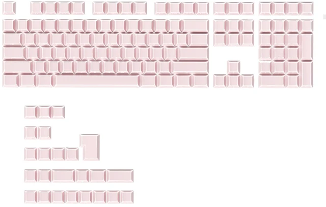 Main image of Owpkeenthy PBT Cherry Profile Translucent Keycaps, Pink