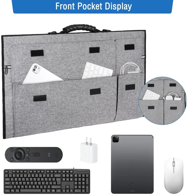 Alt view image 4 of 5 - MOSISO Monitor Carrying Case, 24 inch Padded Monitor Travel Bag Cover Case