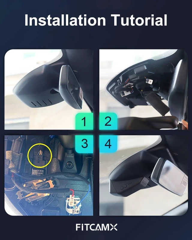 Alt view image 5 of 5 - Fitcamx 4K Dash Cam Suitable for Ford Ranger 2019-2023 with Rain Sensor (for North America Version), OEM Factory Look, 2160P UHD Video, WiFi & APP, Loop Recording, G-Sensor, Easy to Install, 64GB Card