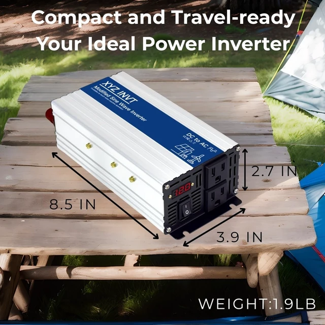 Alt view image 5 of 5 - XYZ INVT 800W Power Inverter 12V DC to 110V 120V AC