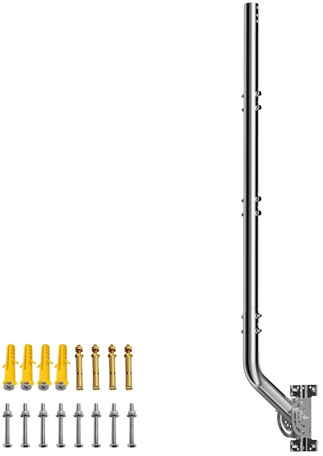 Main image of Universal Heavy Duty 430 Stainless Steel Antenna Mount & Mast J-Pole Bracket for Outdoor Antennas, Starlink, Weather Stations, WiFi Extenders, 1.38" Diameter