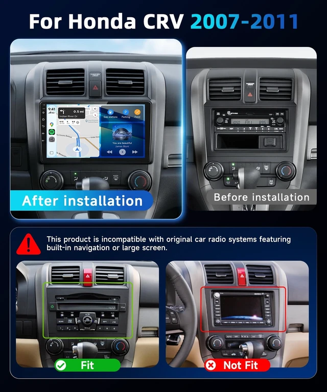 Alt view image 2 of 5 - Podofo Linux MP5 Car Stereo for Honda CRV 2007-2011