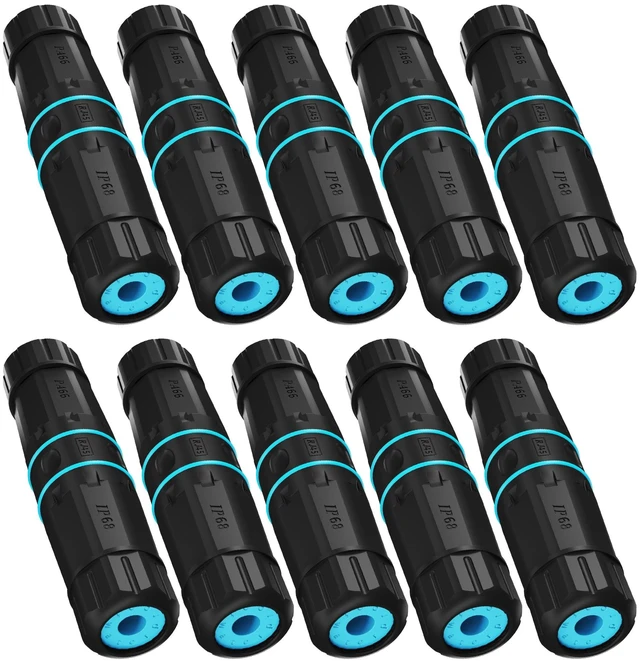 Main image of IP68 Waterproof RJ45 Coupler,10 Pack Shielded CAT6/CAT5E/CAT5 Female to Female Ethernet Coupler Connector,PA66 Nylon for Outdoor Network Extender/LAN Cables/ PoE Camera /CCTV/ Bullet Cam Surveillance