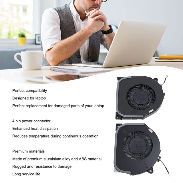 Alt view image 3 of 5 - Tangxi Y7000 CPU GPU Cooling Fan Replacement New for Legion Y7000 Y530 Y530 15ICH Laptop, CPU GPU Replacement Fan with Repair Kit, 4 Pin Fans, 1 Pair, Laptop Accessories