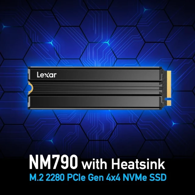 Alt view image 2 of 5 - Lexar 2TB NM790 NVMe SSD w/Heatsink, 7400/6500 MB/s, M.2 2280, PCIe Gen 4x4