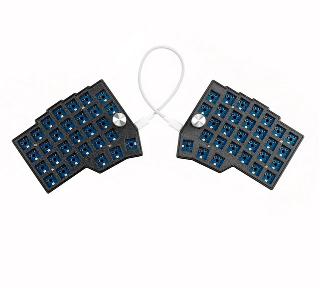 Main image of YMDK BORNE Knob Corne46 Layout 58 Keys Ergonomic Wired Hot-swap Split MX Mechanical Keyboard South RGB QMK Vial Programmable