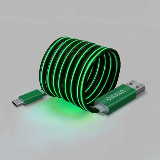 Main image of Cubilux Glowing USB C Car Charge Cable for iPhone 15+/15 Pro Max,iPad Pro 11/12.9, Light Up Type C Fast Charging Cord Compatible with Samsung S23/S22/S21 Pixel 8/7/6 Pro, Android Phones, 2FT-Gre