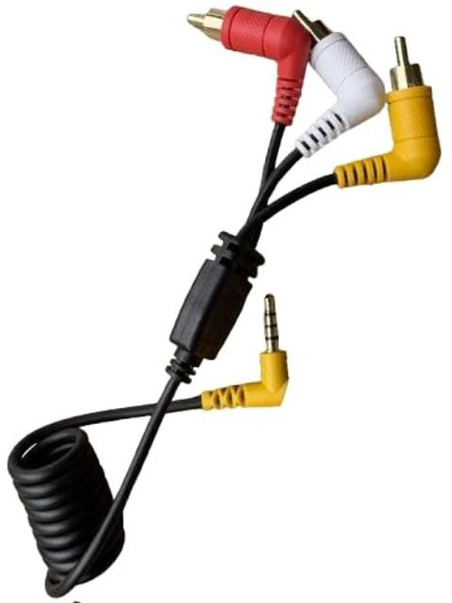 Main image of MINI DVR Recording Cable, 3.5mm to 3 RCA Coiled AV Cord, 4-Pole TRRS Video + Stereo Audio, Tested for Mini DVR, Fits DV Camcorders with 3-Color RCA Output, Retro Y2K Plug & Play