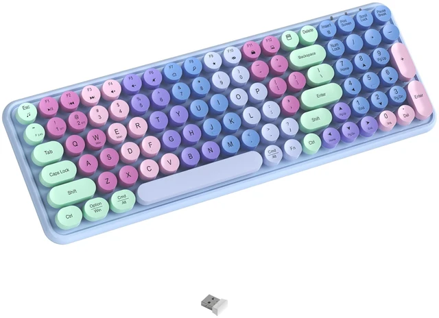 Main image of COVEVA Colorful Wireless Bluetooth Keyboard (Rainbow Purple)