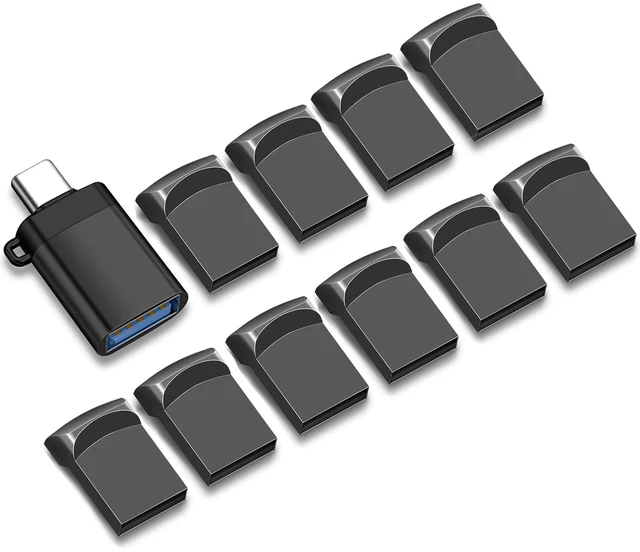 Main image of EASTBULL 10-Pack of 4GB USB 2.0 Small Flash Drive with a USB-C Adapter