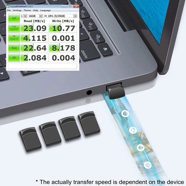Alt view image 3 of 5 - EASTBULL 10-Pack of 4GB USB 2.0 Small Flash Drive with a USB-C Adapter
