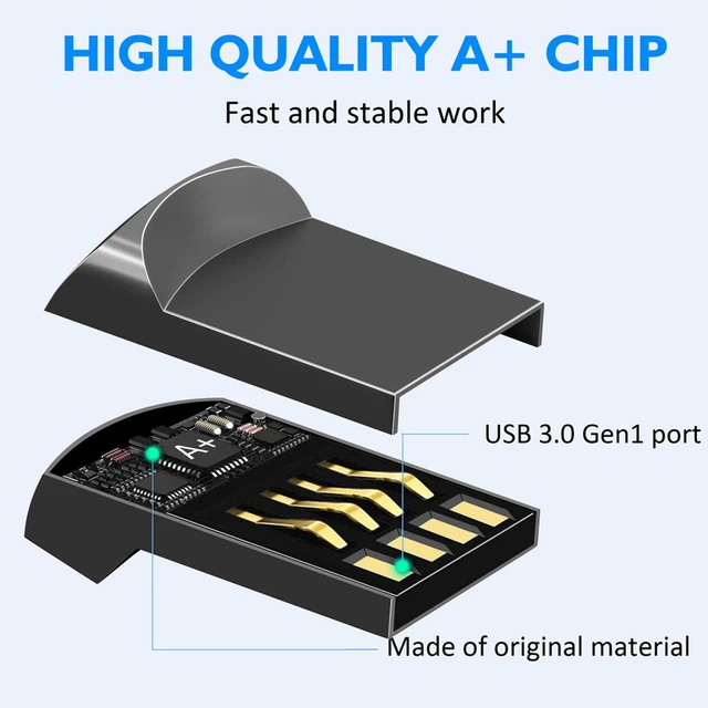 Alt view image 5 of 5 - EASTBULL 10-Pack of 4GB USB 2.0 Small Flash Drive with a USB-C Adapter