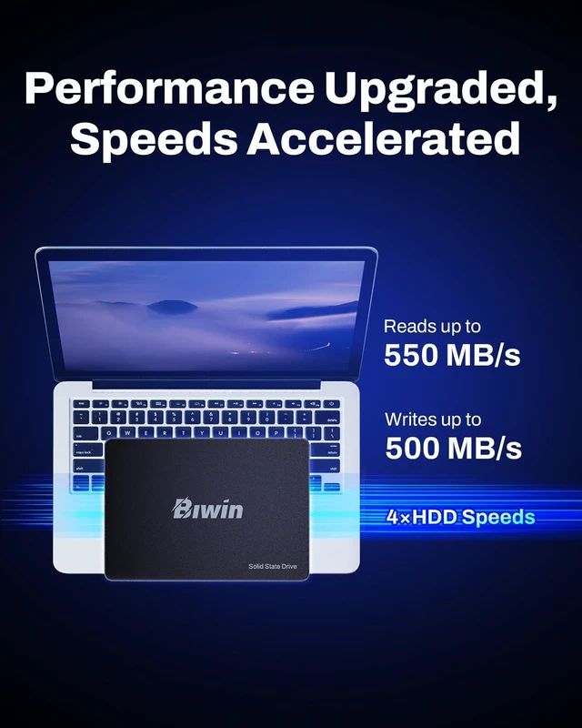 Alt view image 3 of 5 - BIWIN M100 SATA SSD 1TB, 2.5" Internal SSD, Up to 560MB/s, Internal Solid State Drives 2.5 Inches SSD SATA III 6Gb/s, Laptop and PC Compatible, Office Work School