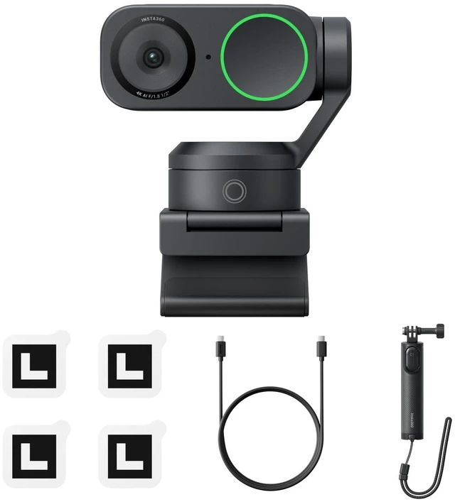 Main image of Insta360 Link 2 Tripod Bundle 2.0 - PTZ 4K Webcam for PC/Mac, 1/2" Sensor, AI Tracking, HDR, AI Noise-Canceling Mic, Gesture Control for Streaming, Video Calls, Gaming, Works with Zoom, Teams & More