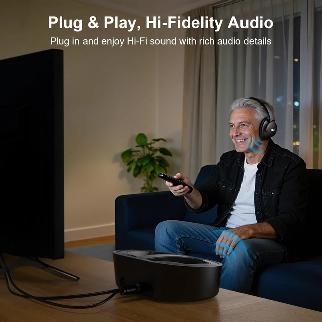 Alt view image 2 of 5 - 1Mii ClearLinkTV H3 Wireless Headphones for TV Watching for Seniors