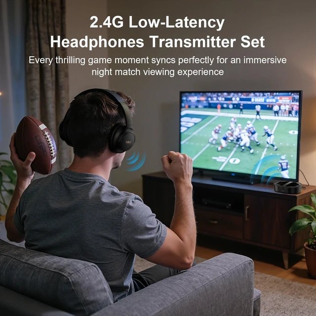Alt view image 3 of 5 - 1Mii ClearLinkTV H3 Wireless Headphones for TV Watching for Seniors