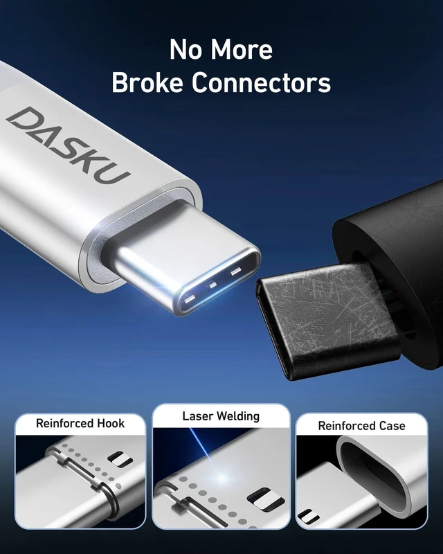 Alt view image 5 of 5 - USB C to USB C Cable 100W 15FT Extra Long Type C Cable Fast Charging 2Pack