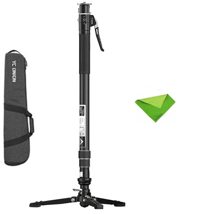 Main image of YC Onion Pineta Pro Carbon Fiber Monopod with Pedal Base, Lightweight Travel Monopod Light Stand with Quick Release Plate for Sony Canon Nikon Fuji DSLR Cameras, Gimbal and etc Max Load 11lb/5Kg