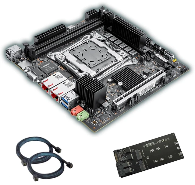 Main image of C612 Mini-ITX NAS Motherboard for E5 v3/v4, Dual 10GbE, 10 SATA, Dual M.2 NVMe, ECC Memory Support(1M.2 Adapter + 2SFF-8643 Cables)