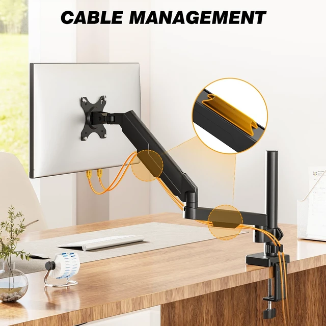 Alt view image 5 of 5 - TVON Single Monitor Stand & Monitor Arm Desk Mount up to 35 Inches