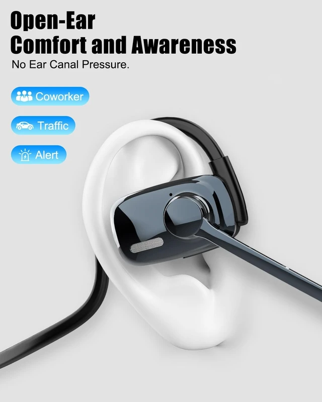 Alt view image 4 of 5 - ZGUKJ Open Ear Bluetooth Headset with Mic for Truckers Work Calls Running