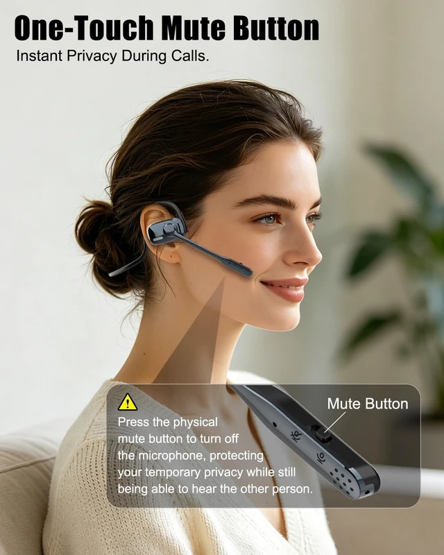 Alt view image 5 of 5 - ZGUKJ Open Ear Bluetooth Headset with Mic for Truckers Work Calls Running