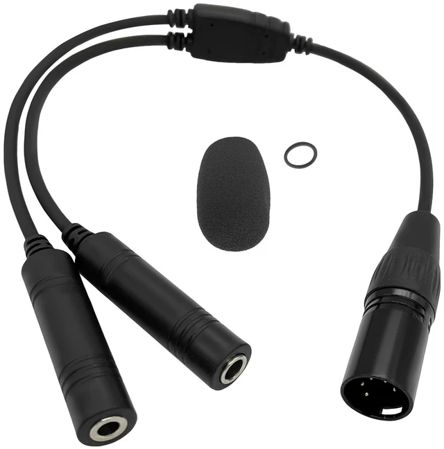 Main image of WODASEN Airbus Aviation Headset Adapter XLR 5 Pin Plug to GA Dual General Aviation Convertor Female