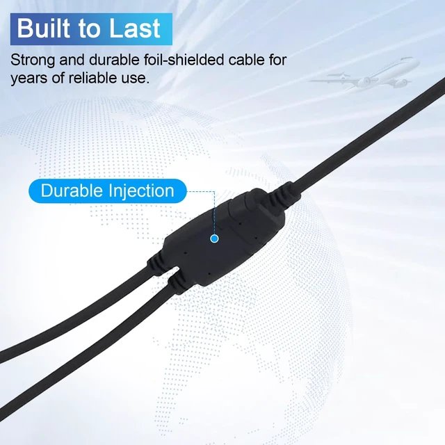 Alt view image 5 of 5 - WODASEN Airbus Aviation Headset Adapter XLR 5 Pin Plug to GA Dual General Aviation Convertor Female