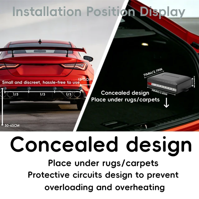 Alt view image 2 of 5 - SANDETOUN Backup Parktronic System 8-Sensor with LCD Display & Car Keychain,Distance Detection (Meter/Feet),English/Spanish/Beep Alert Options 20 Color Probes:8 Main Colors 20mm Compact Elegant Design