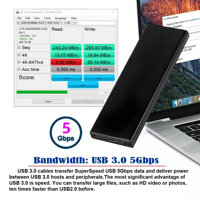 Alt view image 2 of 5 - NFHK USB3.0 Type-C to 17+7Pin USB-C Enclosure 5Gbps Mobile Box for MAC Air Pro Retina 2012 SSD Portable Case Adapter