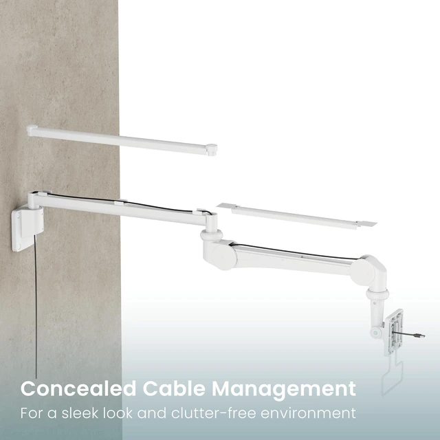 Alt view image 2 of 5 - Mount Plus MED12-1H Medical Grade Monitor Wall Mount ^^ Long Arm Extension to 44.8" ^^ Support Medical Monitor with Foldable Design ^^ for Assisted Living Centers, Home Healthcare