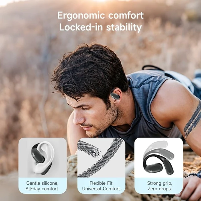 Alt view image 2 of 5 - LavChic A51 Open Ear Headphones, Wireless Earbuds with Bluetooth 6.0