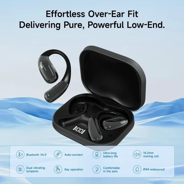 Alt view image 4 of 5 - LavChic A51 Open Ear Headphones, Wireless Earbuds with Bluetooth 6.0
