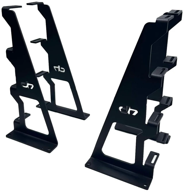 Main image of Droppin' Hz 4 Amp Amplifier Rack, Heavy Duty Laser Cut Steel Audio Equipment Rack for Car Audio Sound Systems, Black Powder Coated Amps Rack, Racks for Sound Equipment, Amplifiers Not Included