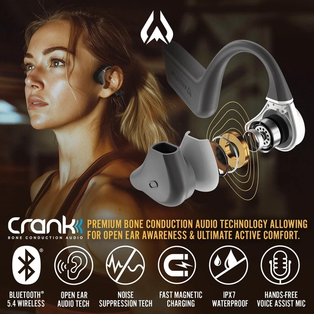 Alt view image 2 of 5 - Wildhorn Crank Bone Conduction Sport Headphones - Bluetooth & Waterproof