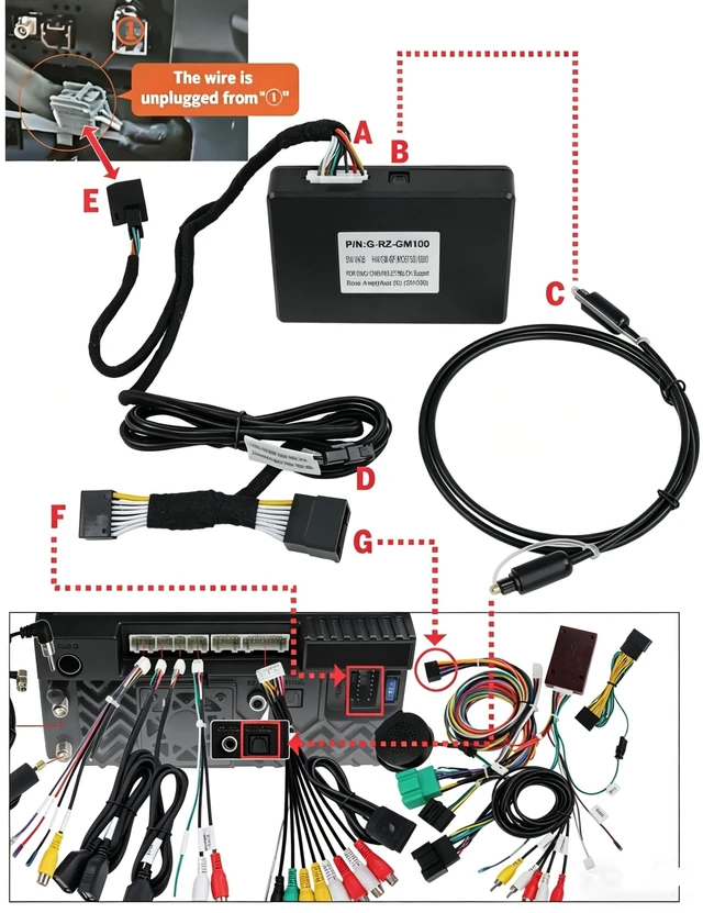 Alt view image 2 of 2 - Dedalas Solvo Audio System Adapter Optic Fiber Box for Chevy Silverado 2014-2018 Supplemental Wires for Chevy Silverado Radio