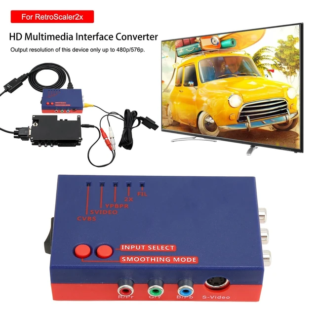 Alt view image 4 of 5 - SUNGOOYUE RetroScaler 480p Video Converter for N64, Compatible with NTSC PAL, Latency, ABS Material, HD Multimedia Interface Output (Blue)