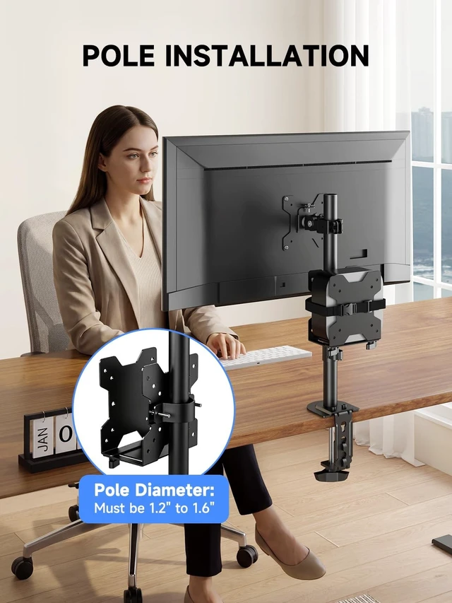 Alt view image 2 of 5 - suptek Thin Client Mount Bracket Adjustable Mini PC Mount Bracket,CPU VESA Under Desk and Monitor Arm Computer Holder, Black, 2 Pack