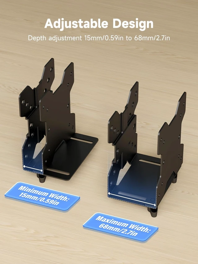 Alt view image 5 of 5 - suptek Thin Client Mount Bracket Adjustable Mini PC Mount Bracket,CPU VESA Under Desk and Monitor Arm Computer Holder, Black, 2 Pack