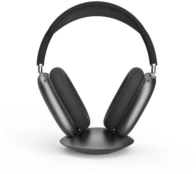 Main image of ELECOGO All-Aluminum Headphone Stand for AirPods Max, Full CNC-Machined Metal Base with Soft Silicone Contact Pad, Futuristic Ring Design, Stable Desktop Display Dock (Gray)