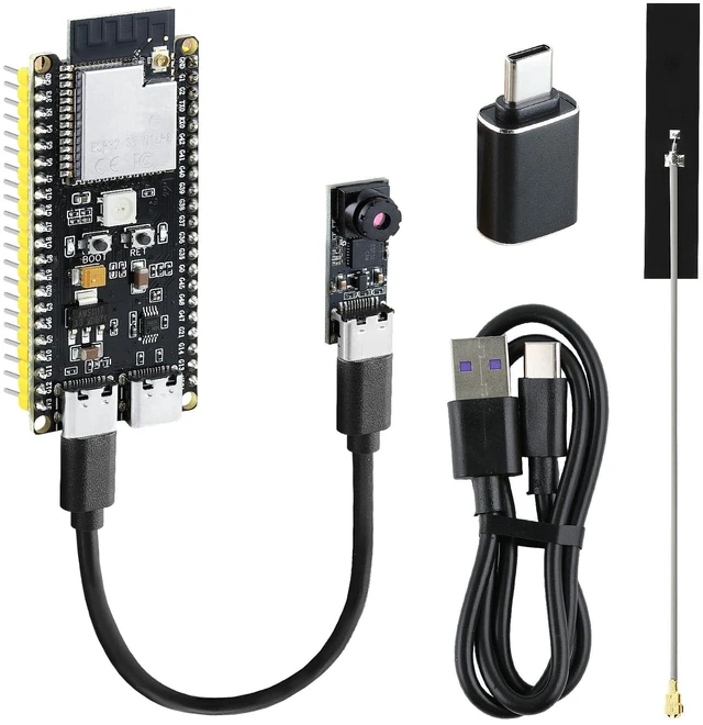 Main image of ESP32 S3 Development Board with External Antenna and 1MP USB Camera Module, 240MHz Dual-Core Processor N16R8 Module with 720P Webcam 65FOV, Compatible with Arduino IDE Windows 10/11 Android