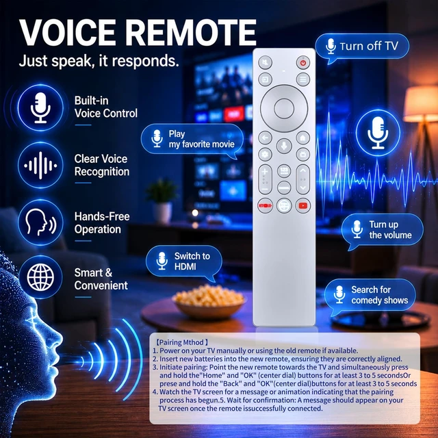 Alt view image 3 of 5 - RC933A FMB1 FMB2 Replacement Remote Control for TCL QM8K Series Smart TV