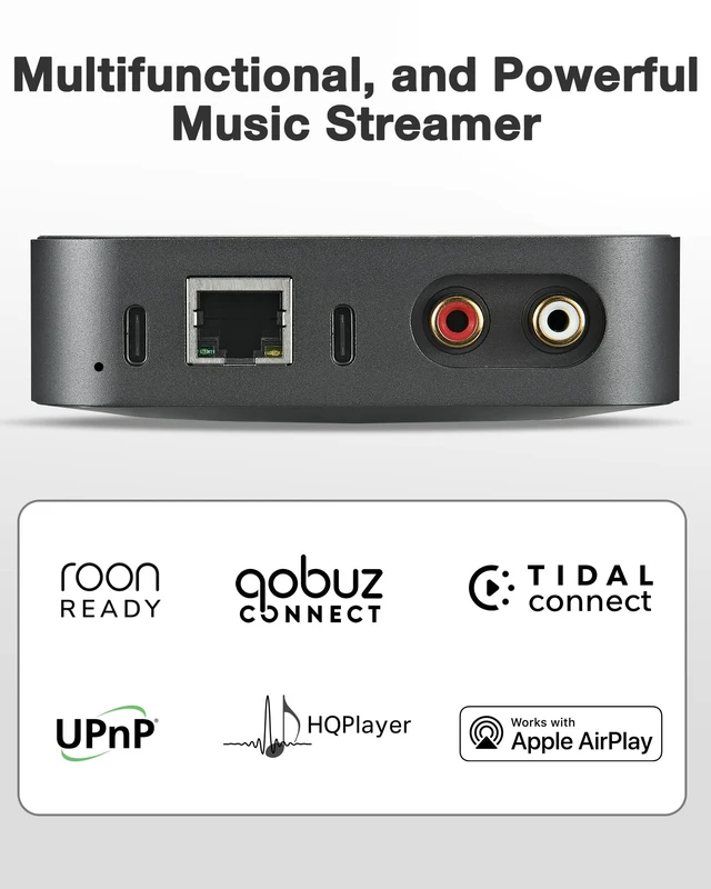 Alt view image 2 of 5 - ARSY Ne-3 Streaming Music Receiver New Version, Airplay 2 Receiver, Hi-Fi Auido Streamer, WiFi Audio Streamer Stream Hi-Res Audio from Tidal, Roon and More, Power Adapter NOT Included