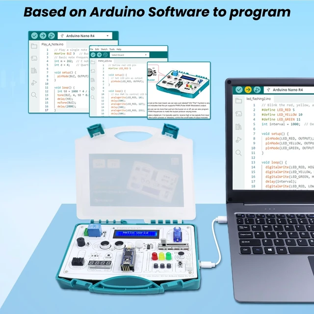 Alt view image 5 of 5 - ELECROW All-in-one Starter Kit with Arduino Nano R4 Development Board