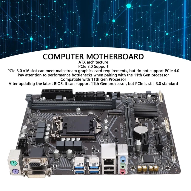 Alt view image 2 of 5 - Vikye B460M Micro ATX Gaming Motherboard, LGA 1200 Socket Dual Channel DDR4 M.2 NVMe Desktop PC Mainboard, with USB 3.2 Gigabit LAN, for 10th Gen CPU
