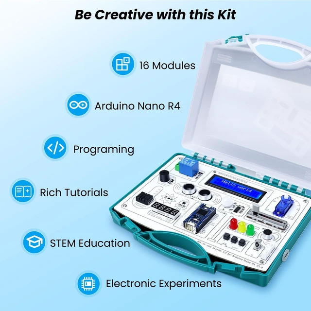 Alt view image 3 of 5 - ELECROW All-in-one Starter Kit with Arduino Nano R4 Development Board