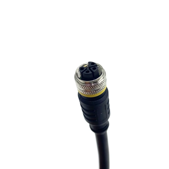 Alt view image 3 of 5 - fozuioh 3.28ft M12 5Pins L-Code Male to Female Connector Cable, IP67 Waterproof Threaded 4+PE Rail Transit Power Circular Connector with 1 Meter Wire Straight Sensor Molding Wire 16AWG